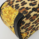 Gianni Versace Vanity Cosmetic Pouch Coated Canvas Yellow Gold Auth BA12417A-17