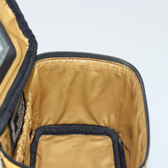Gianni Versace Vanity Cosmetic Pouch Coated Canvas Yellow Gold Auth BA12417A