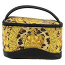 Gianni Versace Vanity Cosmetic Pouch Coated Canvas Yellow Gold Auth BA12417A-13