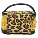 Gianni Versace Vanity Cosmetic Pouch Coated Canvas Yellow Gold Auth BA12417A-2