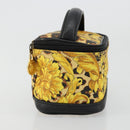 Gianni Versace Vanity Cosmetic Pouch Coated Canvas Yellow Gold Auth BA12417A-4