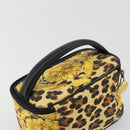 Gianni Versace Vanity Cosmetic Pouch Coated Canvas Yellow Gold Auth BA12417A-6