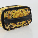 Gianni Versace Vanity Cosmetic Pouch Coated Canvas Yellow Gold Auth BA12417A-7