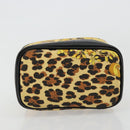 Gianni Versace Vanity Cosmetic Pouch Coated Canvas Yellow Gold Auth BA12417A-5