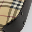 BURBERRY Nova Check Hand Bag PVC Leather Beige Auth BA12421-13