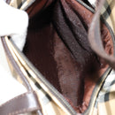 BURBERRY Nova Check Hand Bag PVC Leather Beige Auth BA12421-17