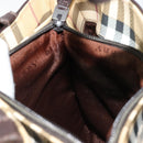 BURBERRY Nova Check Hand Bag PVC Leather Beige Auth BA12421-18