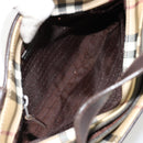 BURBERRY Nova Check Hand Bag PVC Leather Beige Auth BA12421-20