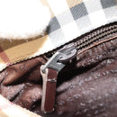 BURBERRY Nova Check Hand Bag PVC Leather Beige Auth BA12421-21