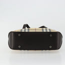 BURBERRY Nova Check Hand Bag PVC Leather Beige Auth BA12421-9