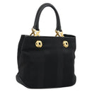 Salvatore Ferragamo Hand Bag Nylon Black Gold Auth BA12422-1