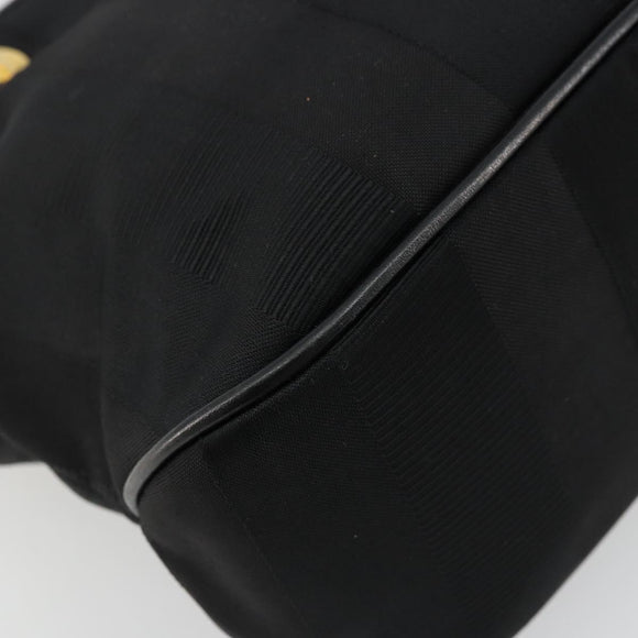 Salvatore Ferragamo Hand Bag Nylon Black Gold Auth BA12422