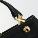 Salvatore Ferragamo Hand Bag Nylon Black Gold Auth BA12422-10
