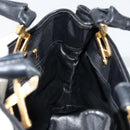 Salvatore Ferragamo Hand Bag Nylon Black Gold Auth BA12422-17