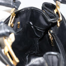 Salvatore Ferragamo Hand Bag Nylon Black Gold Auth BA12422-18