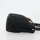 Salvatore Ferragamo Hand Bag Nylon Black Gold Auth BA12422-3