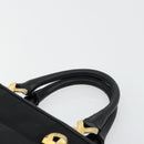 Salvatore Ferragamo Hand Bag Nylon Black Gold Auth BA12422-8