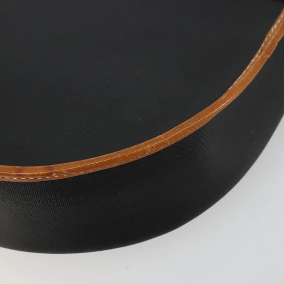 Christian Dior Shoulder Bag Coated Canvas Black Gold Auth BA12423