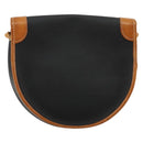 Christian Dior Shoulder Bag Coated Canvas Black Gold Auth BA12423-2