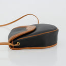 Christian Dior Shoulder Bag Coated Canvas Black Gold Auth BA12423-4