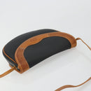 Christian Dior Shoulder Bag Coated Canvas Black Gold Auth BA12423-6