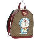 GUCCI Micro GG Supreme Doraemon Backpack PVC Beige Gold 647816 Auth BA12426M-1