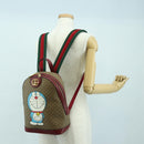 GUCCI Micro GG Supreme Doraemon Backpack PVC Beige Gold 647816 Auth BA12426M-28