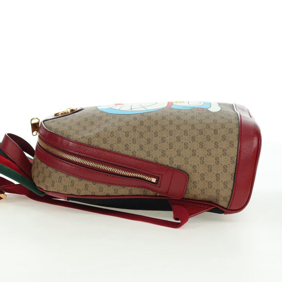 GUCCI Micro GG Supreme Doraemon Backpack PVC Beige Gold 647816 Auth BA12426M