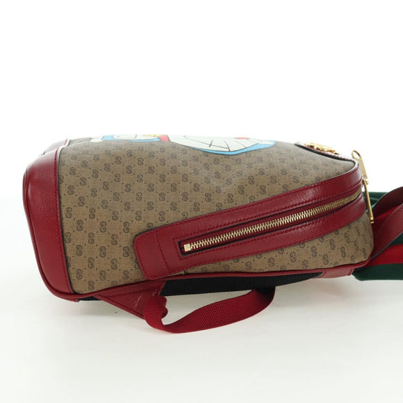 GUCCI Micro GG Supreme Doraemon Backpack PVC Beige Gold 647816 Auth BA12426M