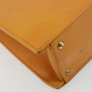 CHANEL Tote Bag Leather Orange Gold CC Auth BA12427A-16