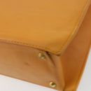 CHANEL Tote Bag Leather Orange Gold CC Auth BA12427A-17