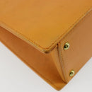 CHANEL Tote Bag Leather Orange Gold CC Auth BA12427A-8