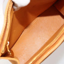 CHANEL Tote Bag Leather Orange Gold CC Auth BA12427A-11