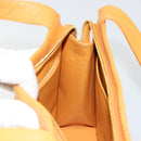 CHANEL Tote Bag Leather Orange Gold CC Auth BA12427A-19