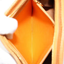 CHANEL Tote Bag Leather Orange Gold CC Auth BA12427A-22