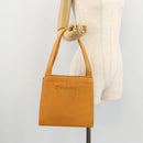CHANEL Tote Bag Leather Orange Gold CC Auth BA12427A-25