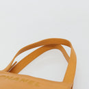 CHANEL Tote Bag Leather Orange Gold CC Auth BA12427A-14