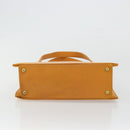 CHANEL Tote Bag Leather Orange Gold CC Auth BA12427A-5