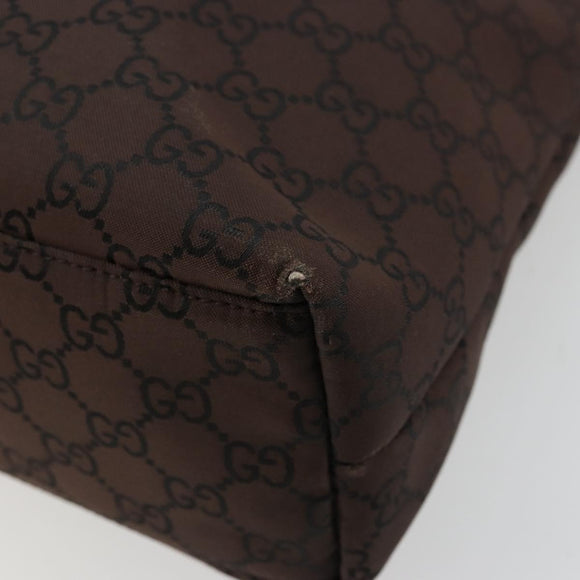GUCCI GG Canvas Shoulder Bag Nylon Outlet Brown Gold 272351 Auth BA12428