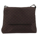 GUCCI GG Canvas Shoulder Bag Nylon Outlet Brown Gold 272351 Auth BA12428-13