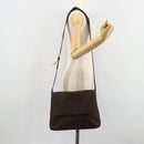 GUCCI GG Canvas Shoulder Bag Nylon Outlet Brown Gold 272351 Auth BA12428-22