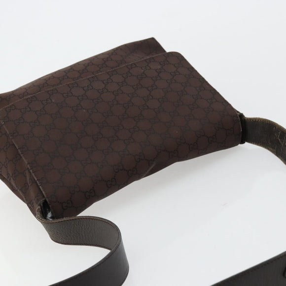GUCCI GG Canvas Shoulder Bag Nylon Outlet Brown Gold 272351 Auth BA12428