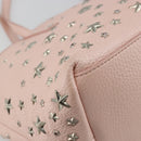 Jimmy Choo Tote Bag Leder Pink Silber Auth BA12429A-14