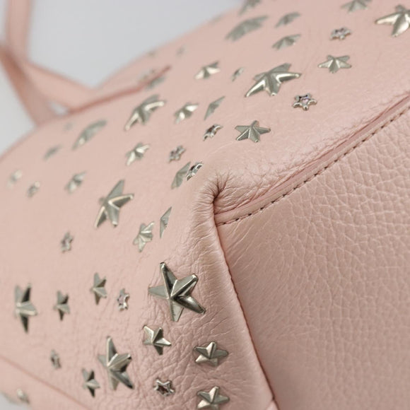 Jimmy Choo Tote Bag Leder Pink Silber Auth BA12429A