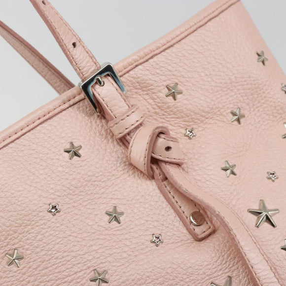 Jimmy Choo Tote Bag Leder Pink Silber Auth BA12429A