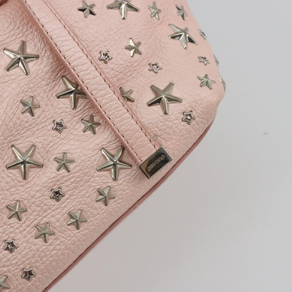 Jimmy Choo Tote Bag Leder Pink Silber Auth BA12429A