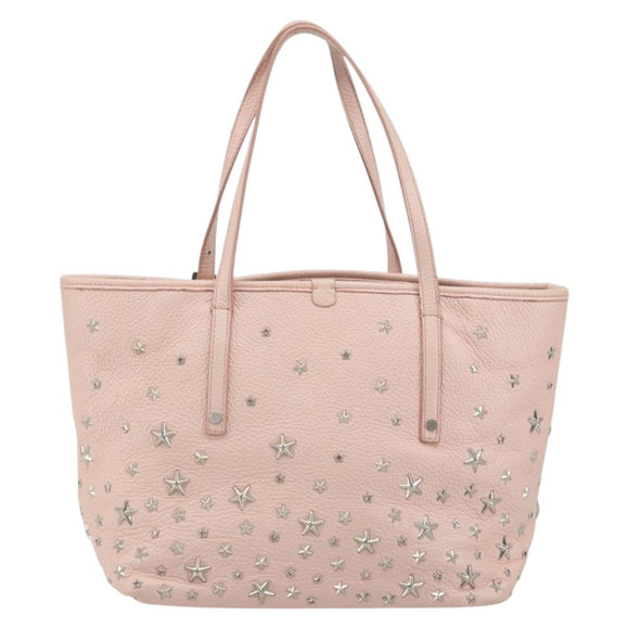 Jimmy Choo Tote Bag Leder Pink Silber Auth BA12429A