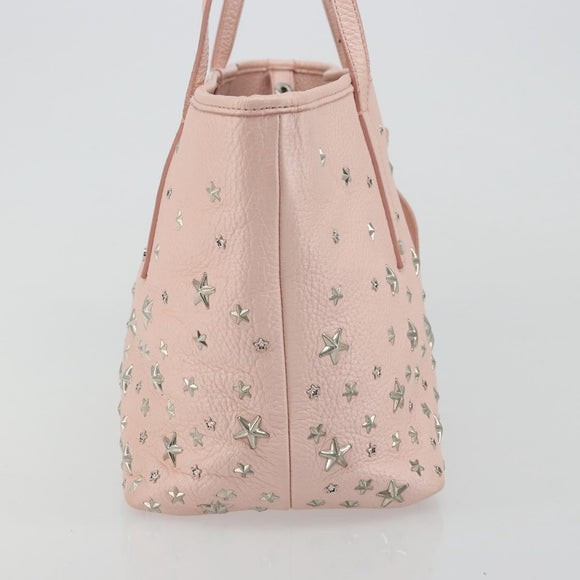 Jimmy Choo Tote Bag Leder Pink Silber Auth BA12429A