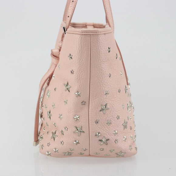 Jimmy Choo Tote Bag Leder Pink Silber Auth BA12429A