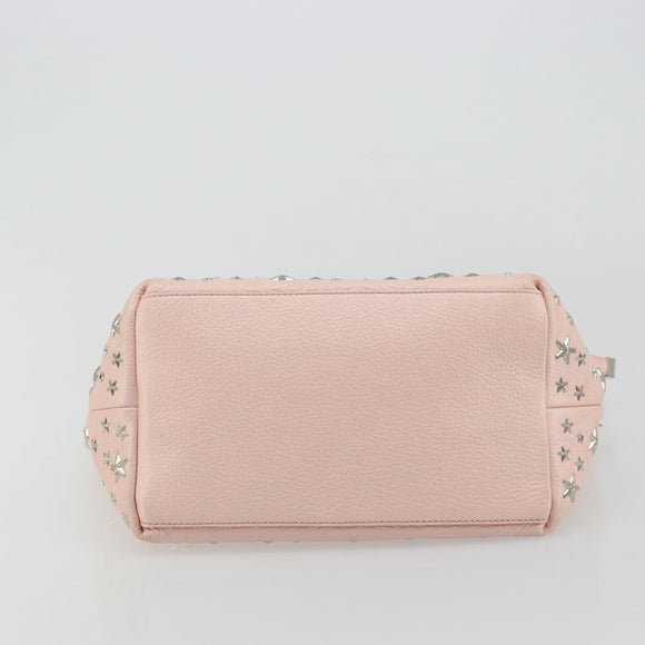 Jimmy Choo Tote Bag Leder Pink Silber Auth BA12429A